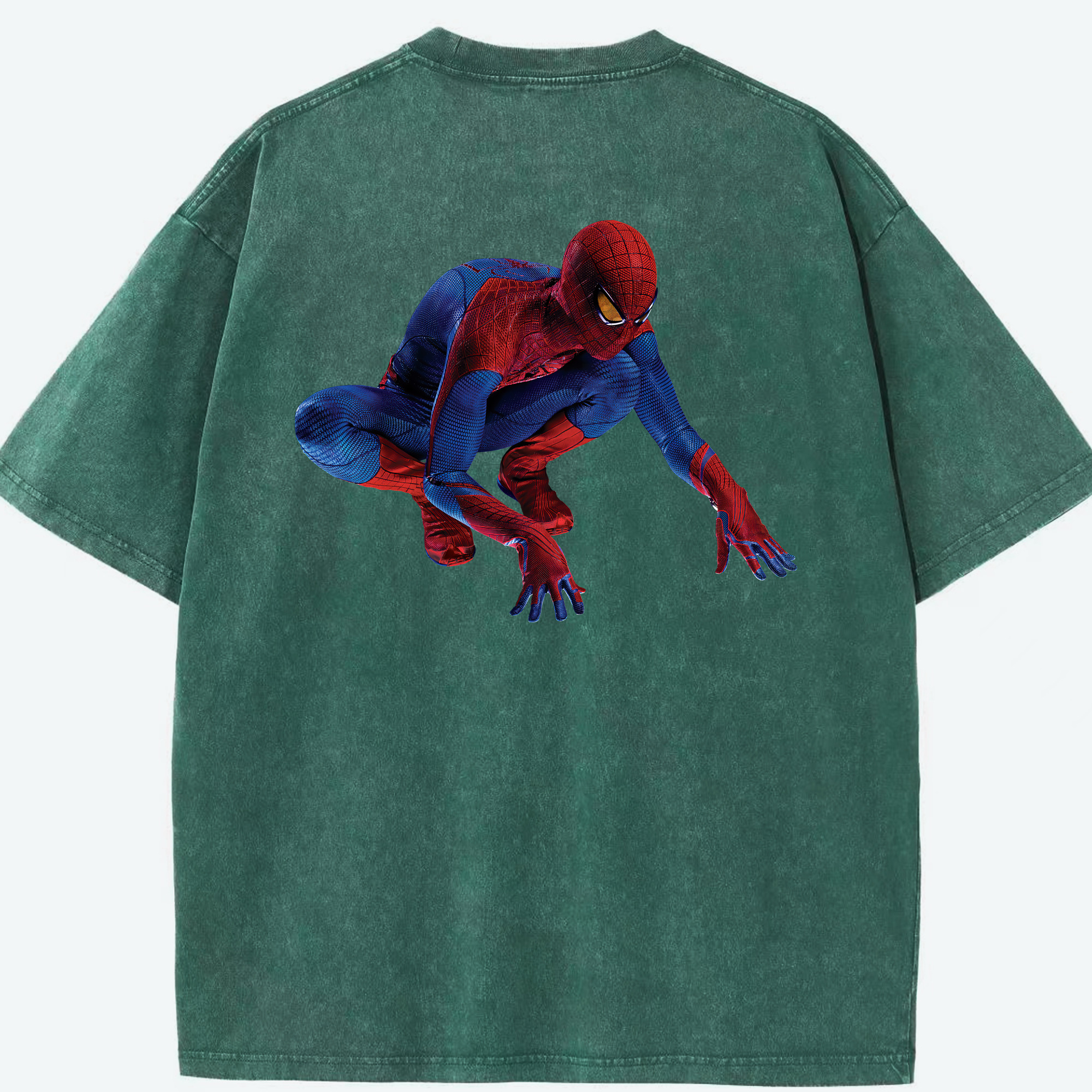 （画像用） Spider Man スパイダーマン 綿100% ヴィンテージ風 半袖Tシャツ（背面プリント）